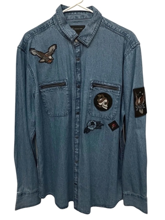 INC International Concepts Other - INC Mens Denim Snap Front Shirt Size Large New